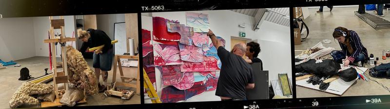 Ruskin art students preparing for the Degree Show
