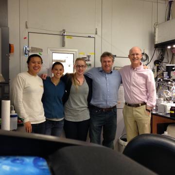 (left to right) Dr. Audrey Yau, Dr. Monica Arienzo, Elisabeth Thompson, Professor Andrew Wilson, Professor Joe McConnell. (left to right) Dr. Audrey Yau, Dr. Monica Arienzo, Elisabeth Thompson, Professor Andrew Wilson, Professor Joe McConnell.