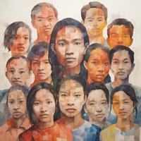 Illustration of faces of a variety of ethnicities and genders